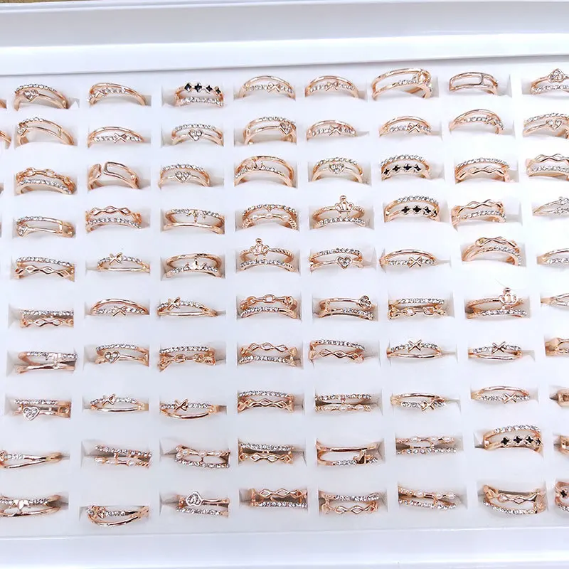 Mixed Lot Rings Bohemian Jewelry Golden Silver Plated Mix Style Finger Rings For Women Gift Jewelry