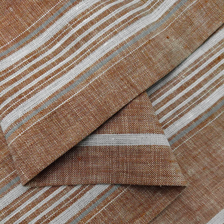 Wholesale quality organic stripe pure french linen textile shirt dress cloth pillowcase soft color stripe 100% linen fabric
