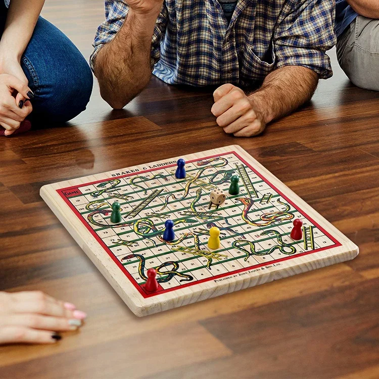 
New products Jaques of London Ludo Snakes Ladders Wooden Montessori Family Toys Board Game 