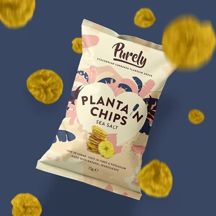 Plastic Plantain Empty Ship Banana Chips Snacks Packaging Bags For Potato Chips
