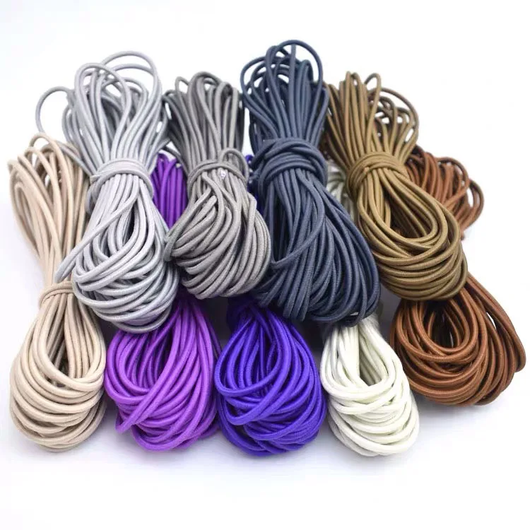 Black Silicone Ends 10mm Nylon Drawcord Elastic Cords Hoodie Strings