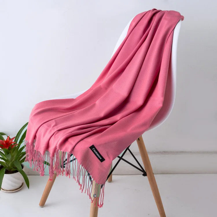 Hot sale  fashion pashmina cashmere scarf women shawl custom tassel scarf