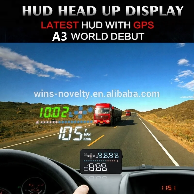 Car HUD A3 Head Up Display GPS Multi Functional Electronic Gadgets For Universal Car