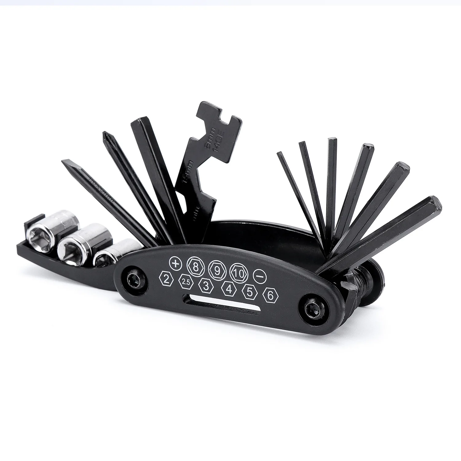 Bike Repair Tool - 16 in 1 Multifunction Bicycle Mechanic Repair Tool Kit Bicycle Fixie Cycling Repair Tools Set Black
