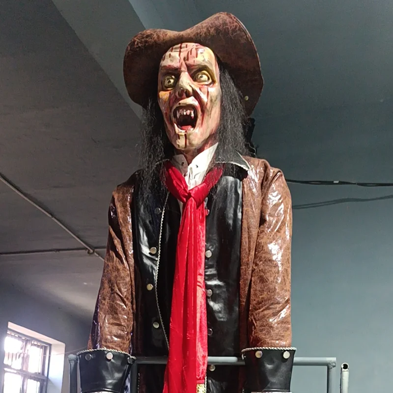 Life-like Pirate Zombie Moveable Skeleton Model with Pneumatic Movement for Haunt House DINOSKY