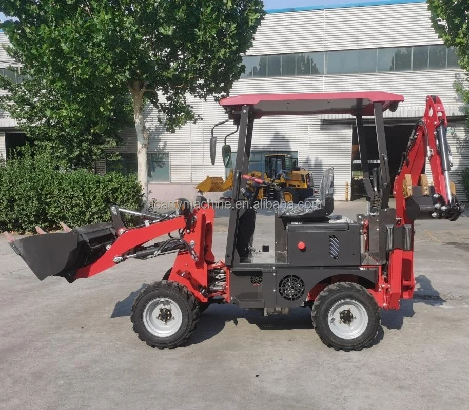 2023 new design mini electric tractor loader backhoe front compact backhoe tractor loader with backhoe