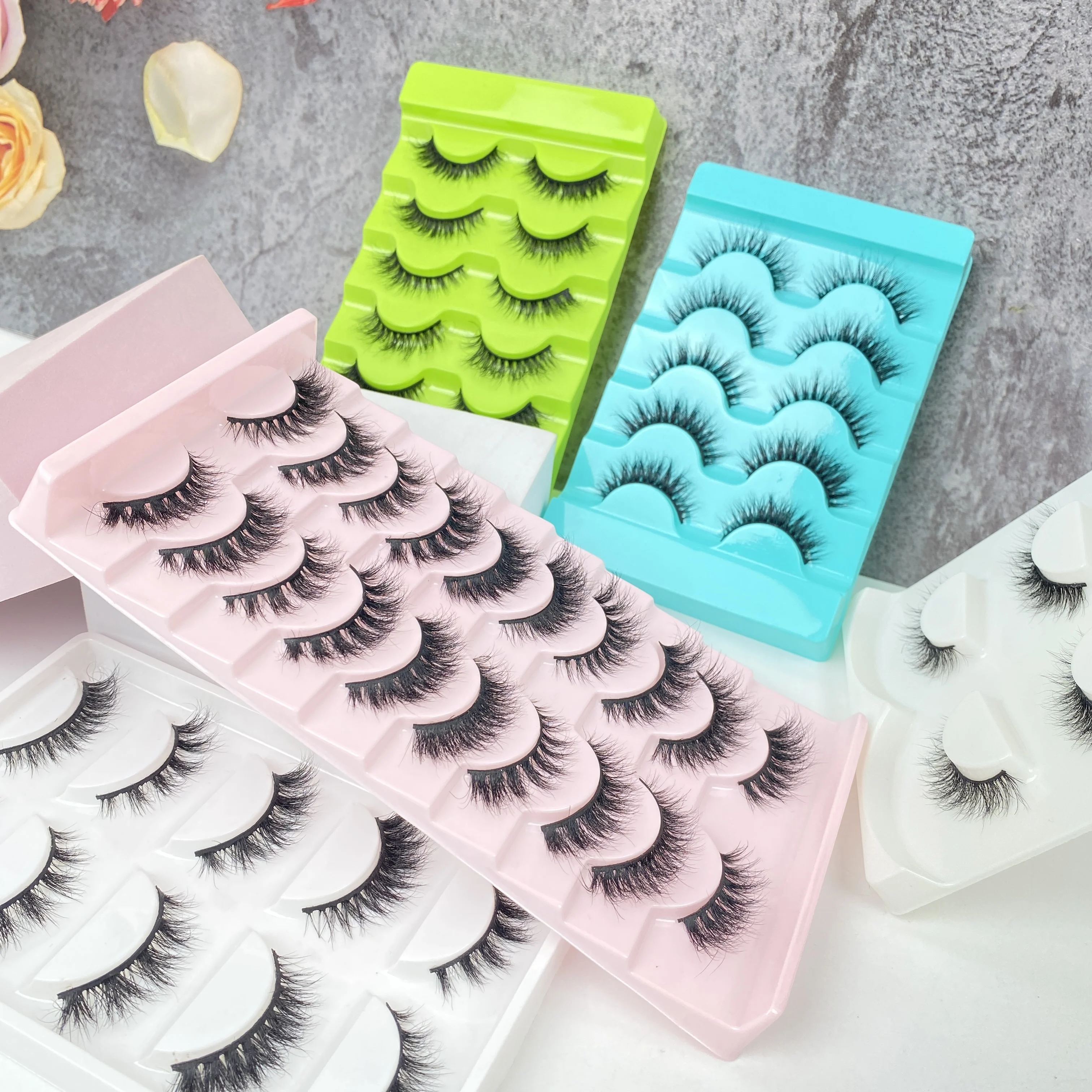 eye lashes natural look lash individual 100% Real Mink fluffy eyelashes natural 3d wipsy fox eye lashes wholesale