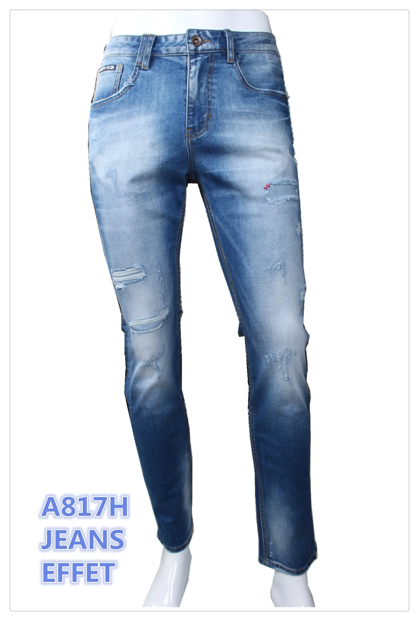 Super Soft Comfortable Textiles Men Dyed Denim Jeans Fabric Material 70 % Cotton 11 Oz