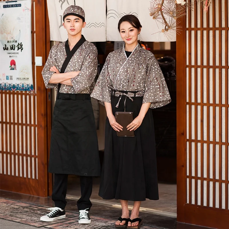 2019 new Japanese restaurant izakaya sushi Japanese waiter work waiters wear men and women thin summer