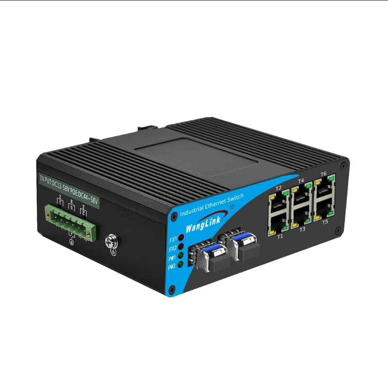 Wanglink Industrial PoE Switch 9 10/100Mbps RJ45 PoE Ports Switch PoE Industrial for CCTV Camera