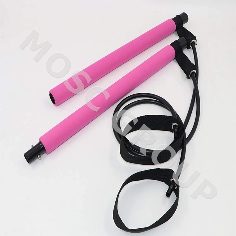 Factory direct selling Pilates Exercise Resistance Band Portable Yoga Bar Kit Gym Stick Home Muscle Training Bar