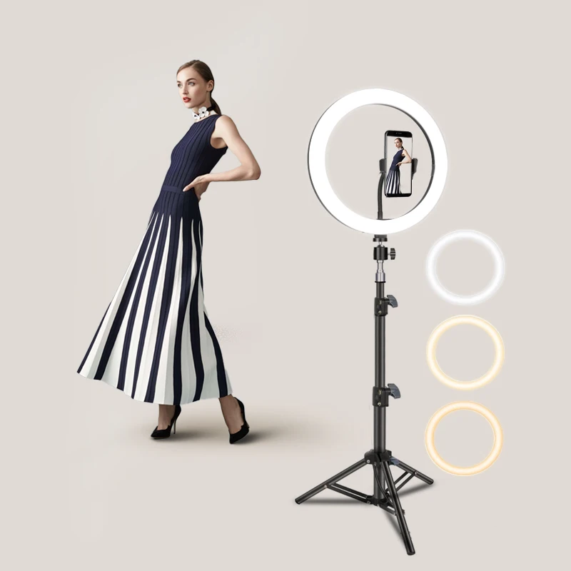 Junnx custom tripod stand 12inch photographic ringlight tiktok living video fill light selfie makeup 10 12 inch led ring light