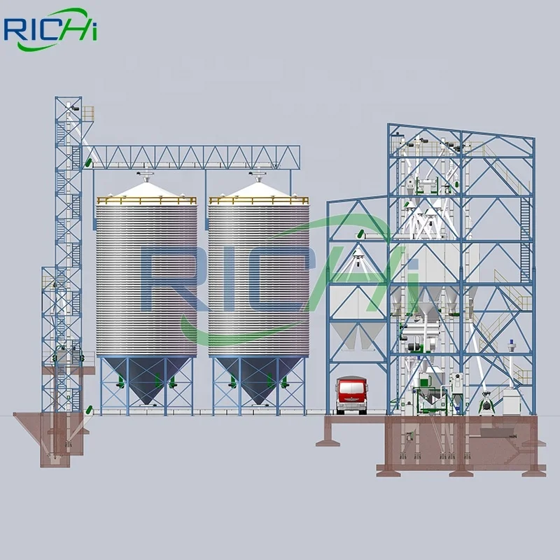 RICHI 40-50 т/ч Автоматическая установка для производства кормов домашней птицы производственная линия Центральной Азии Африки