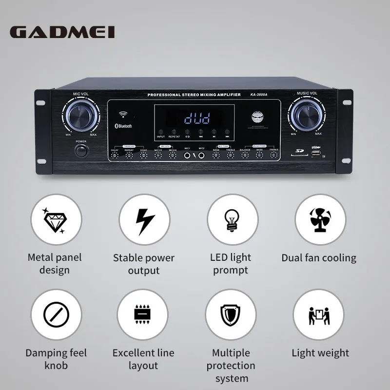 4 channel 800W digital high power professional dsp amplifiers and speakers power mixer