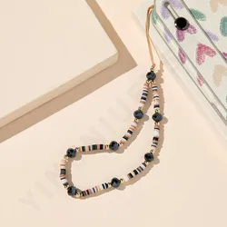 2021 Newest Trendy Colorful Handmade Letter Heart Mobile Phone Lanyard, Phone Chain Beads Phone Strap