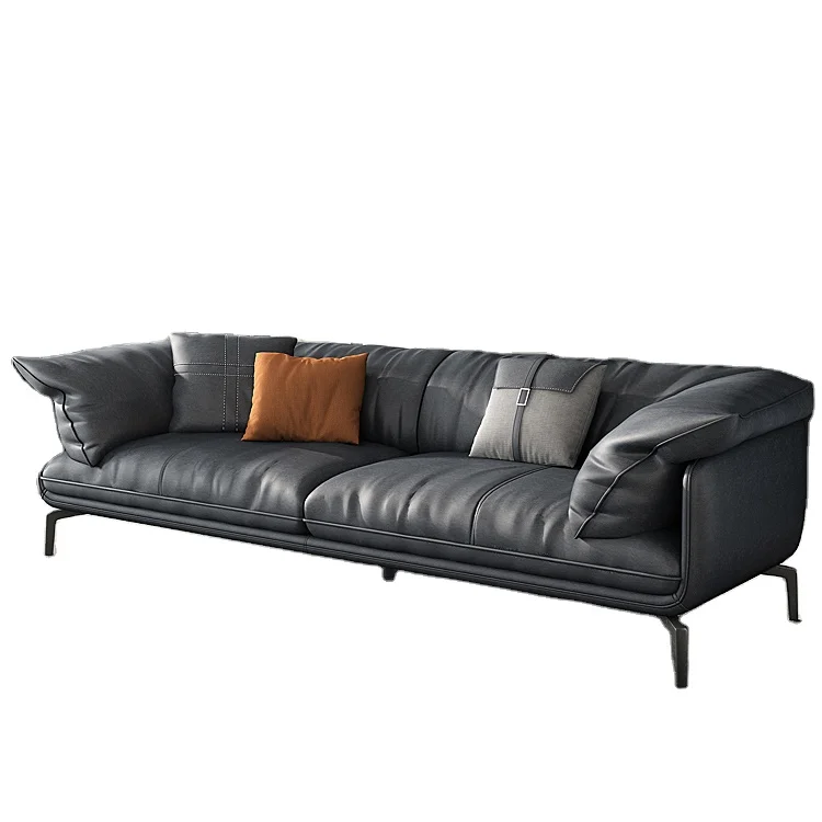 Custom Design Modern Furniture Small Family Living Room Set Genuine Leather Sofa Combination