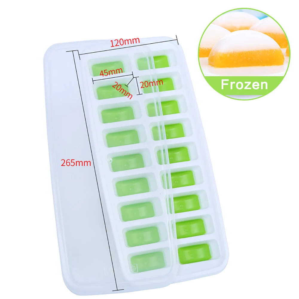 Easy Release Clear Ice Cube Trays, 16 Cube Trays Ice Maker Moulds with Removable Lids