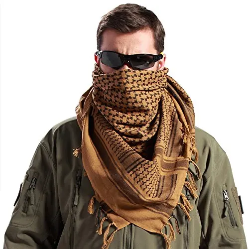 FREE SOLDIER Scarf Military Shemagh Tactical Desert Keffiyeh Head Neck Scarf Arab Wrap with Tassel 43x43 inches