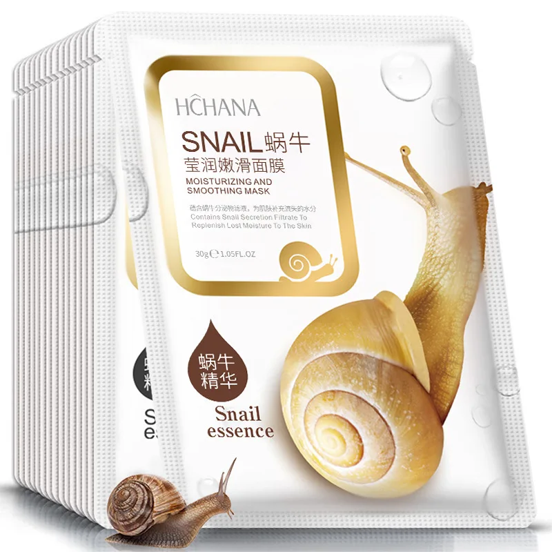 ROREC Hot Selling Snail Mask Moisturizing Smooth Face Skin Care Korean Facial Sheet Mask