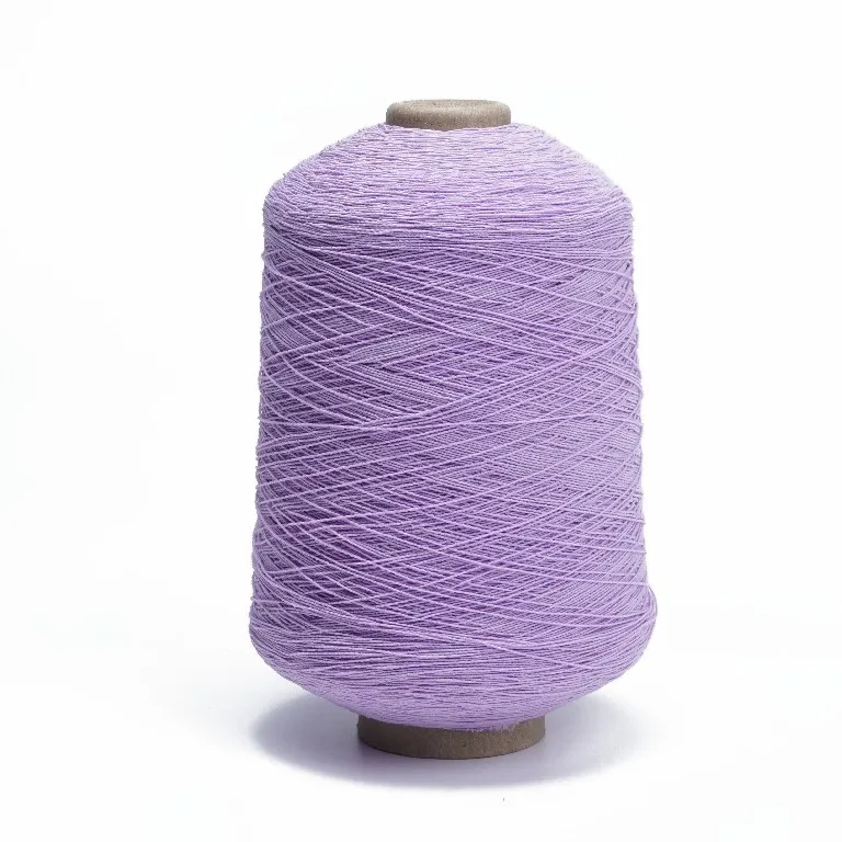 32# 37# 42# 52# 63# Elastic Natural Latex Rubber Thread Polyester Rubber Covered Yarn Black White Color Yarn for Socks Cuffs