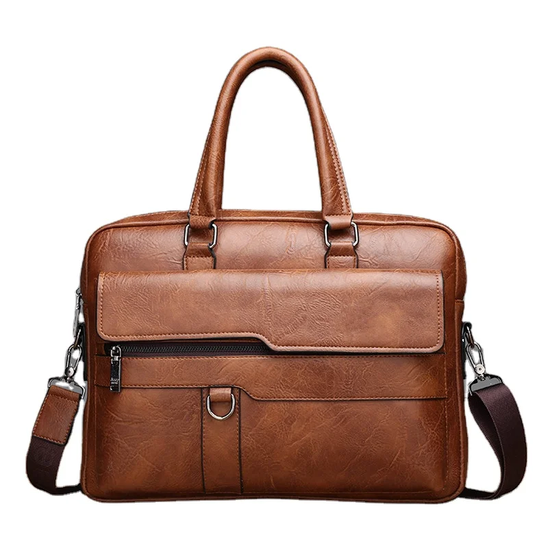 Wholesale waterproof Business leather Handbag Crossbody Shoulder Men Messenger Laptop bag Briefcase men bags