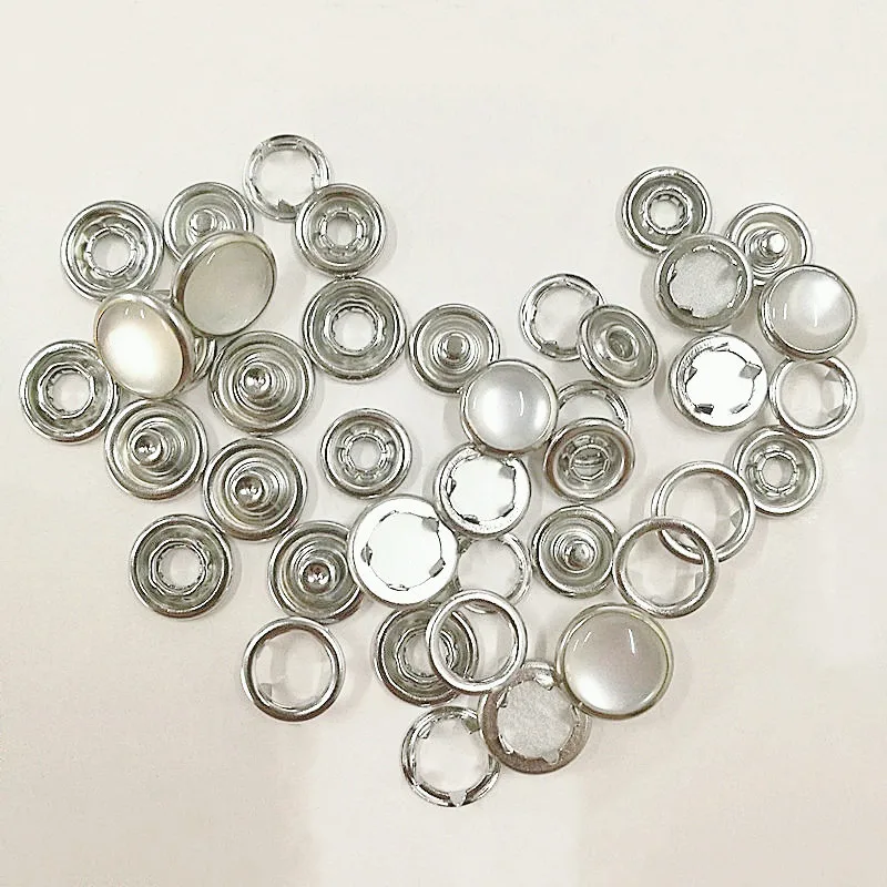 Factory Supply 7.5mm 8.5mm 9.5mm Stainless Nickle Snap Ring Button Prong Snap Button for Jackets