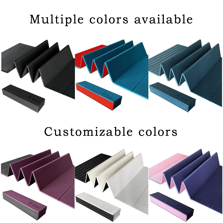 6mm Thick Lightweight and Easy to Store Anti-Slip Folding Exercise Yoga  Mat for Yoga Pilates Home Workouts and Floor Exercises