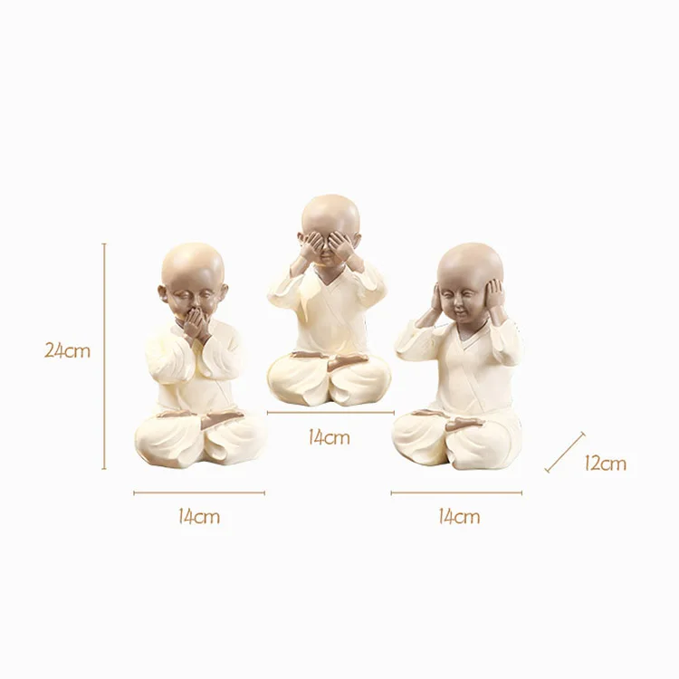 Chinese Resin figure sculpture little monk living room furniture decoration desktop home decorative for home