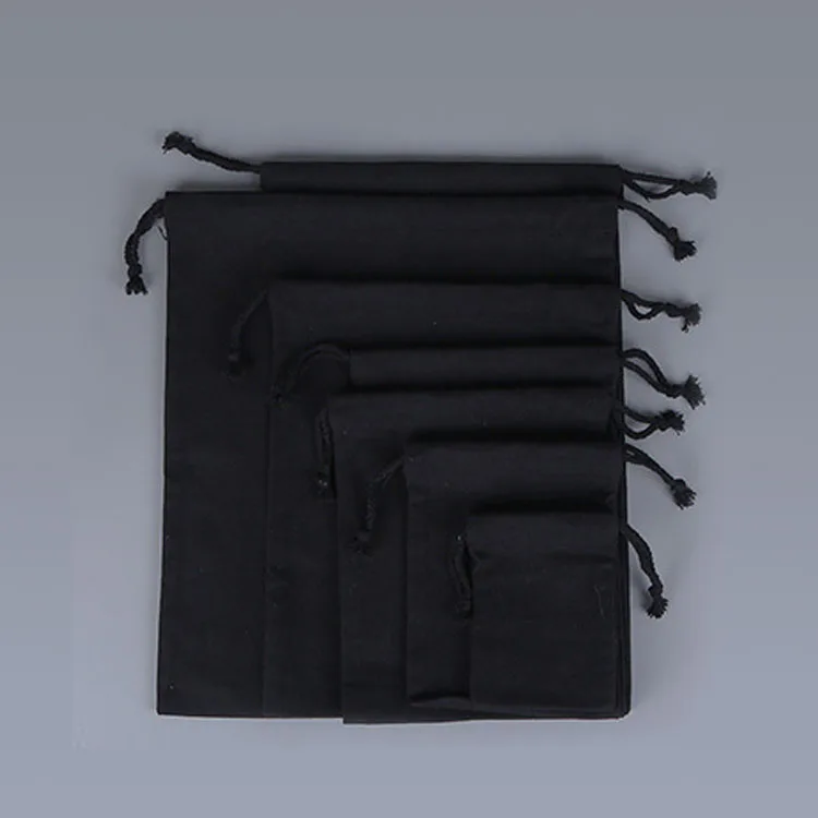 custom logo Eco friendly reusable canvas string jewelry makeup pouch cotton dust drawstring backpack christmas gift cloth bag