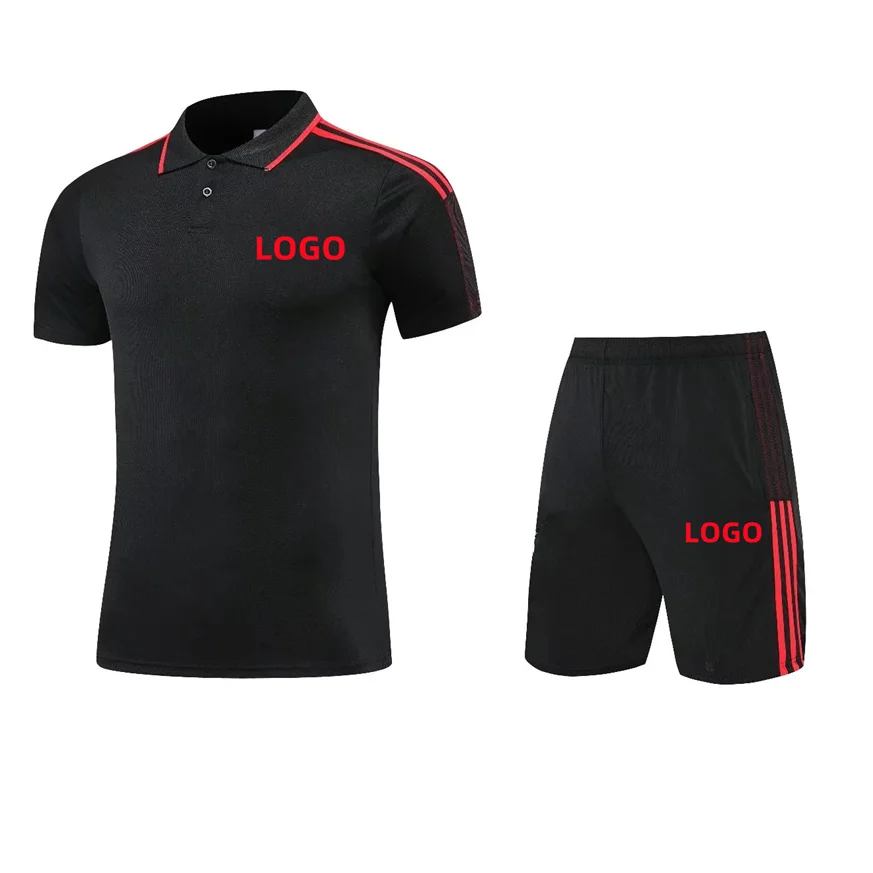 New Design OEM Wholesale Customized soccer Polo Shirt with shorts High Quality Polo Soccer Jersey shirt and short set