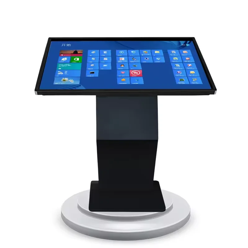 32 43 inch Self Service K Shape Stand kiosk Shop Mall Floor Standing Interactive Kiosk Advertising Display