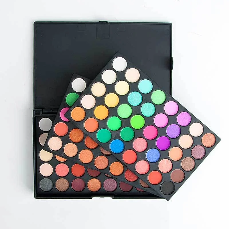 Veronni 120-Color Matte Pearlescent Eye Shadow Palette Three-Layer Makeup Board with Wet & Dry Eye Shadow for Students