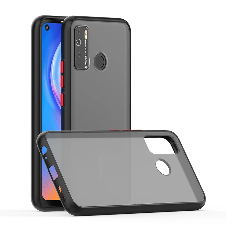  Для TECNO SPARK 6 Camon 12 Power 4 PRO CAMON 16 Горячая Распродажа двухцветный Прозрачный матовый TPU PC Гибридный чехол для телефона задняя