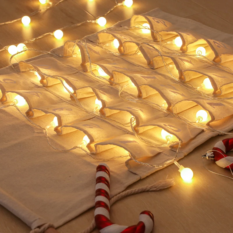 Wholesale Christmas Calendar With Pocket Cotton Christmas Decoration Wall Hanging Advent Calendar