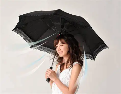 Outdoor Mist Cooling Fan Umbrella With Fan,summer golf umbrella