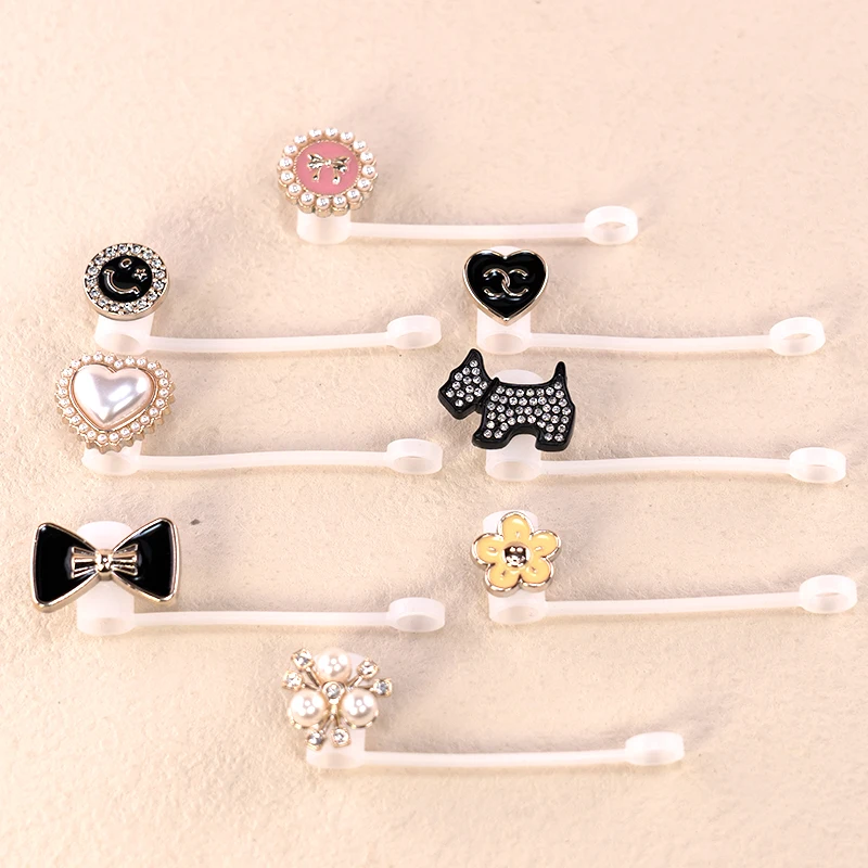 16-20oz cute drinking cover cap pvc straw toppers for tumbers wholesale acrylic silicone custom 8mm straw covers topper charms
