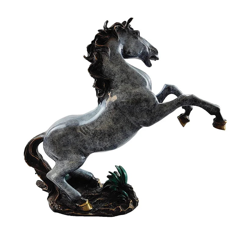 Metal craft sculpture galloping horse Christmas art table top ornament decoration home decor handicraft brass statue sculpture