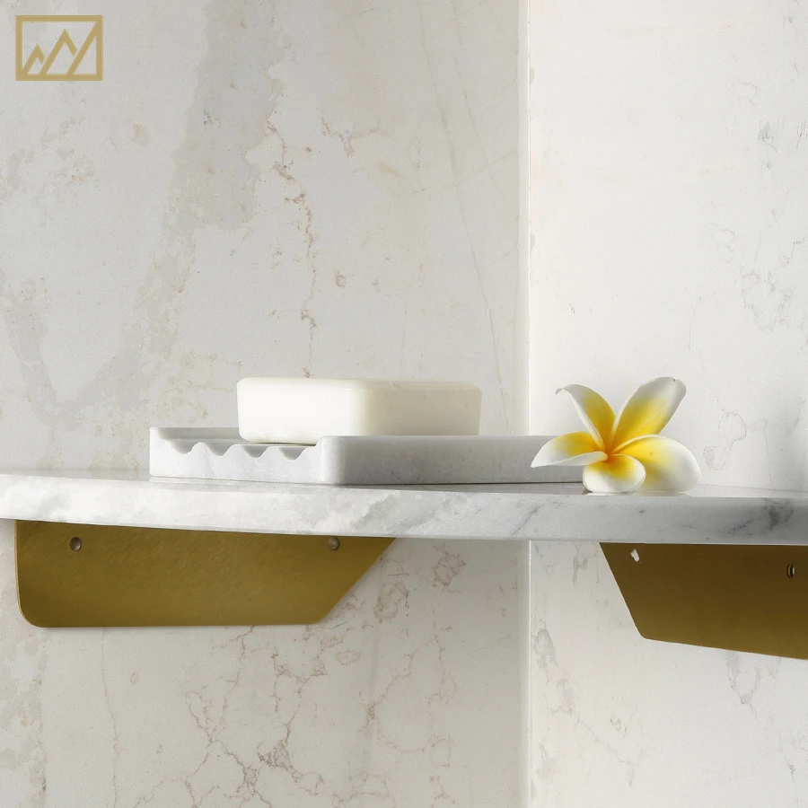 Wall Mounted Natural Stone Triangle Storage Rack Marble Corner Shelf Bathroom Triangle Shelves Shower Corner Shelf