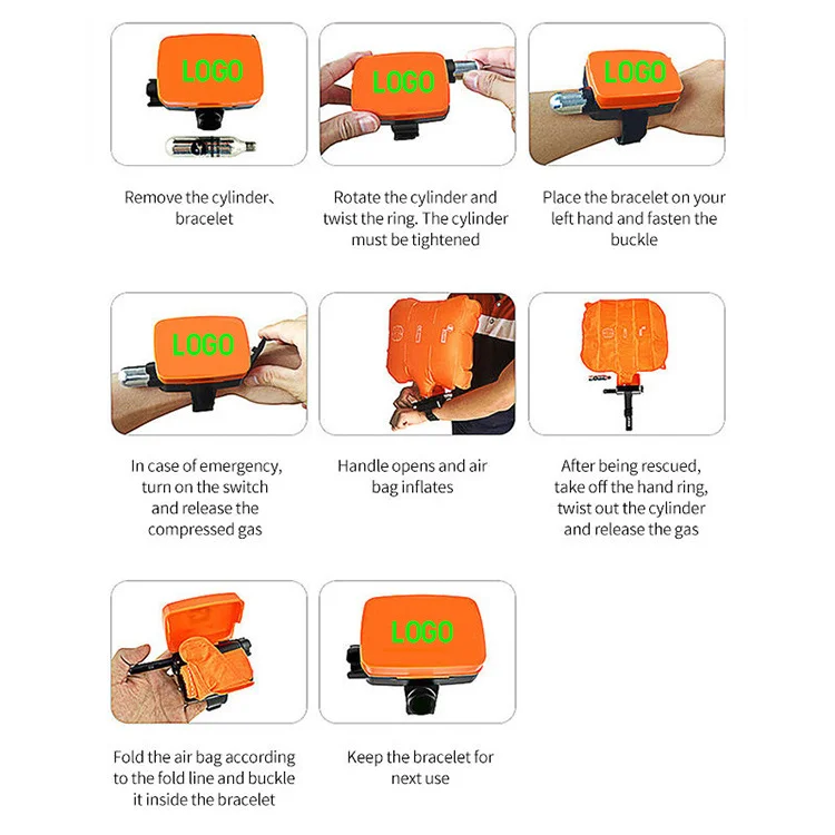 Swimming portable Wearable Underwater Anti Drowning Automation Self Rescue Lifeguard Bracelet Anti-drowing Lifesaving Wristband