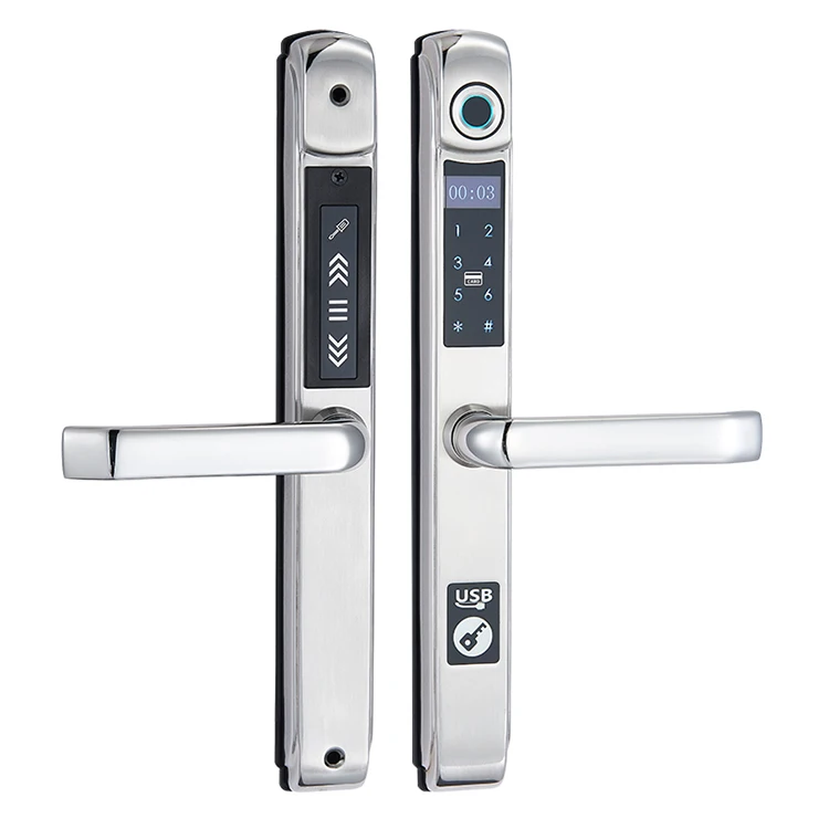304 stainless steel Access Control  fingerprint Home smart door lock