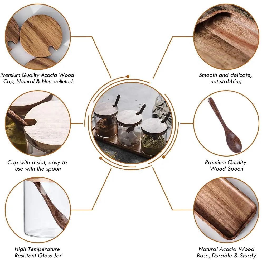 Condiment Container Seasoning Box Set Salt Sugar Spice Pepper Condiment Container Kitchen Cruet Seasoning Pots