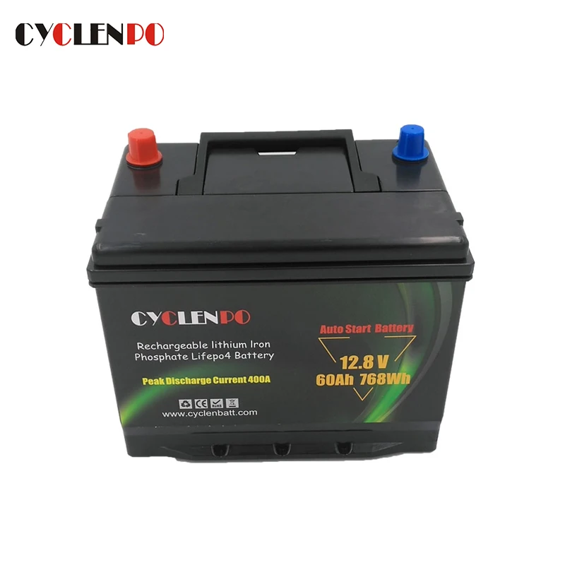 Factory supply lifepo4 car start 12v 60ah 12 volt lithium 600CCA battery for cars