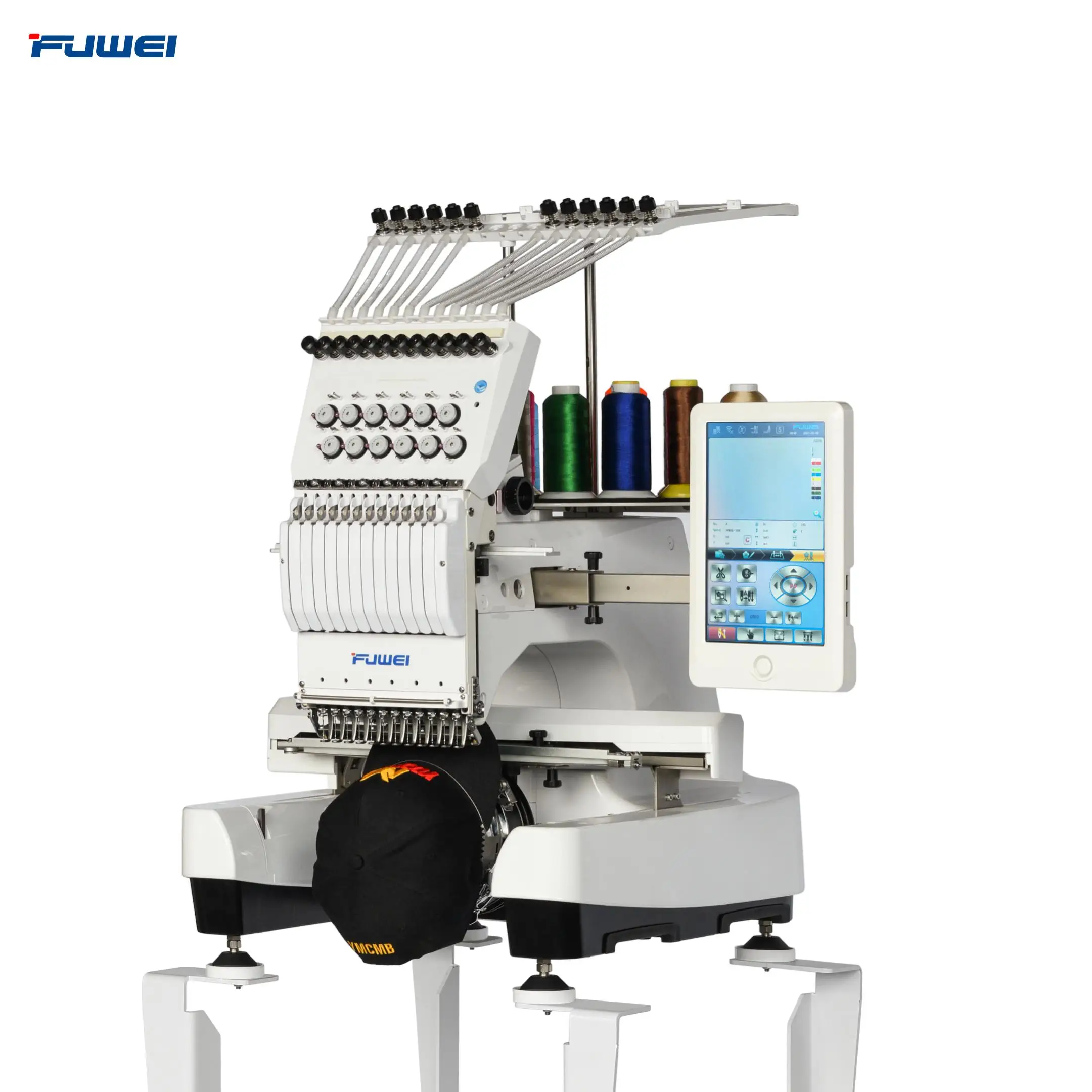 FUWEI single head multi needles 3d puff hat at home embroidery machine for beginners