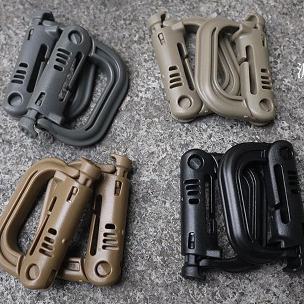 Tactical Molle Plastic Hook Carabiner Outdoor Hiking D-ring Quick Release Buckle Backpack Hooks Snap Clip Keychain