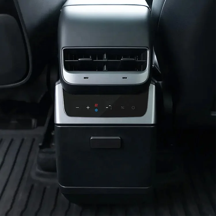 Creease 4.6L Cooling And Warming Backseat Car Refrigerator 12V Compressor Armrest Refrigerator For Tesla Model Y 2023