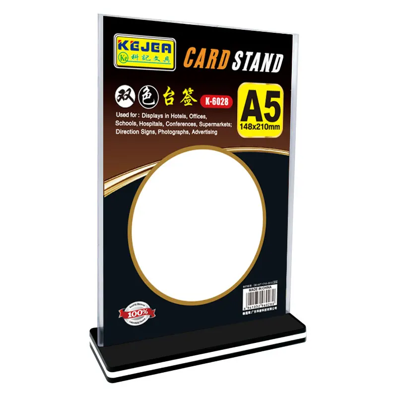 Оптовая продажа, подставка для настольного дисплея A6 в форме буквы T