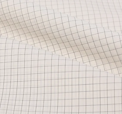 100% Nylon White and Black Plaid Down Jacket Thin Fabric China Supplier