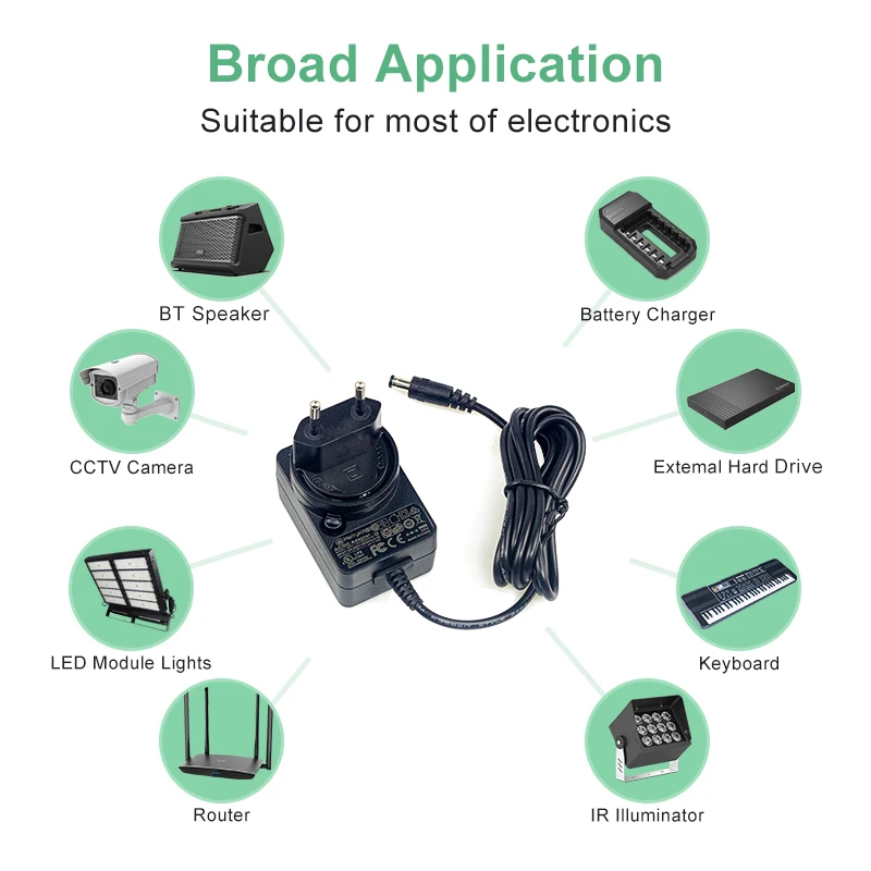 Universal Detachable Ac To Dc Detachable Plug Power Adapter 24w 5v 9v 12v 15v 19v 24v 100-240v 50-60hz Laptop Power Adaptor