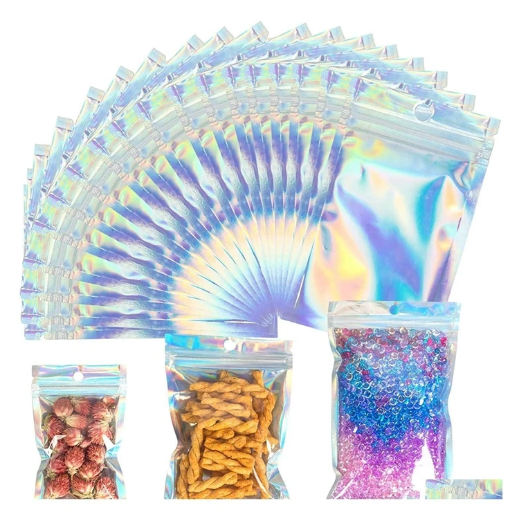 Custom Holographic Zip Lock Smell Proof Stand Up Pouch 3.5 7g Mylar Bags with My LOGO