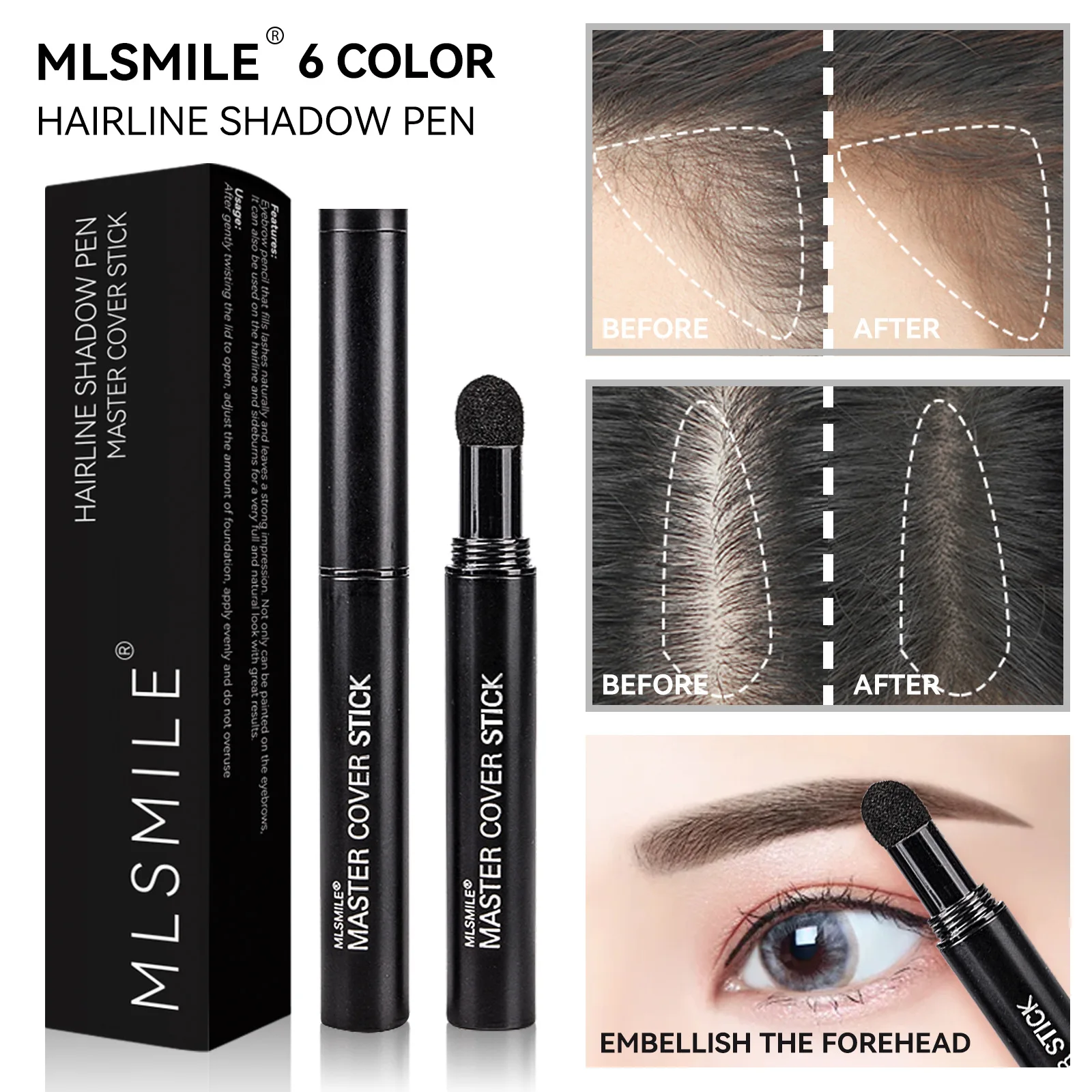 Wholesale Professional Hairline Coverage Contouring Shadow Powder Sweatproof Root Touch Up Stick Hairline Stick